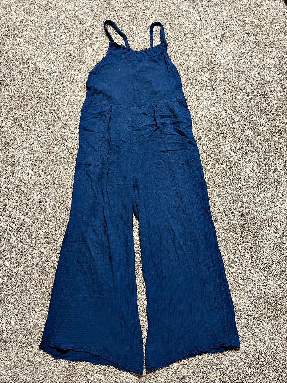 Anthropologie- Daily Practice-Blue Wide-Leg Jumpsuit